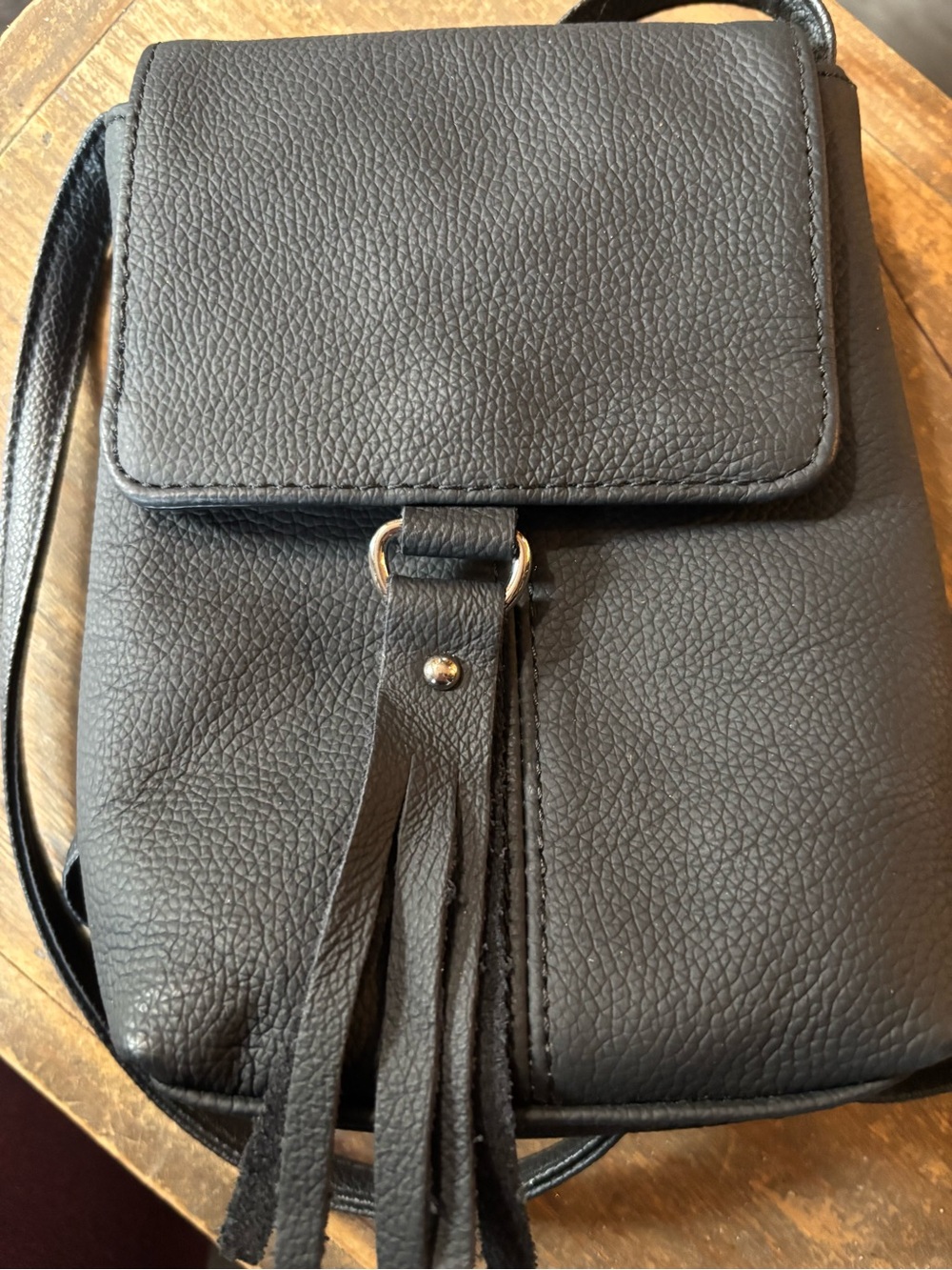 Classic Black Fringe Crossbody Bag - Women